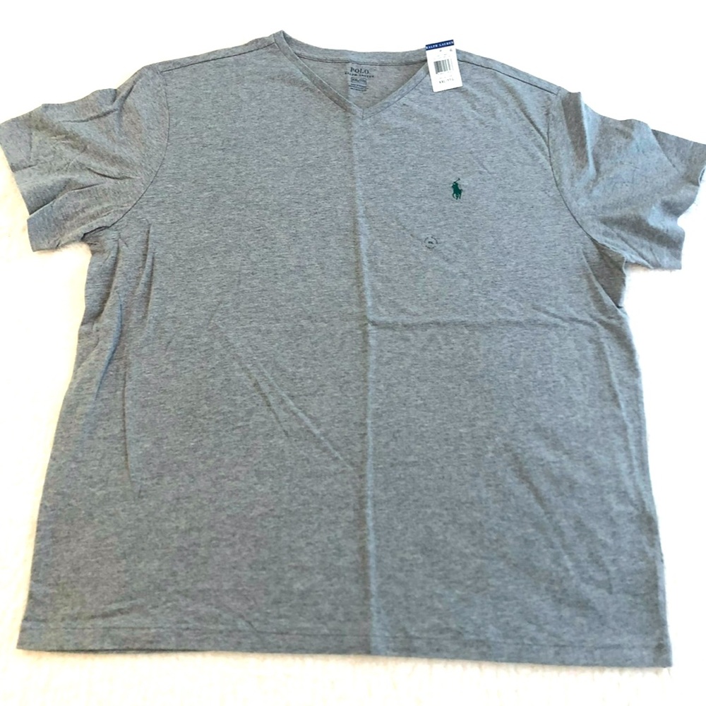 Polo Ralph Lauren T Shirt Mens Size XXL NEW Classic V Neck Gray/Green